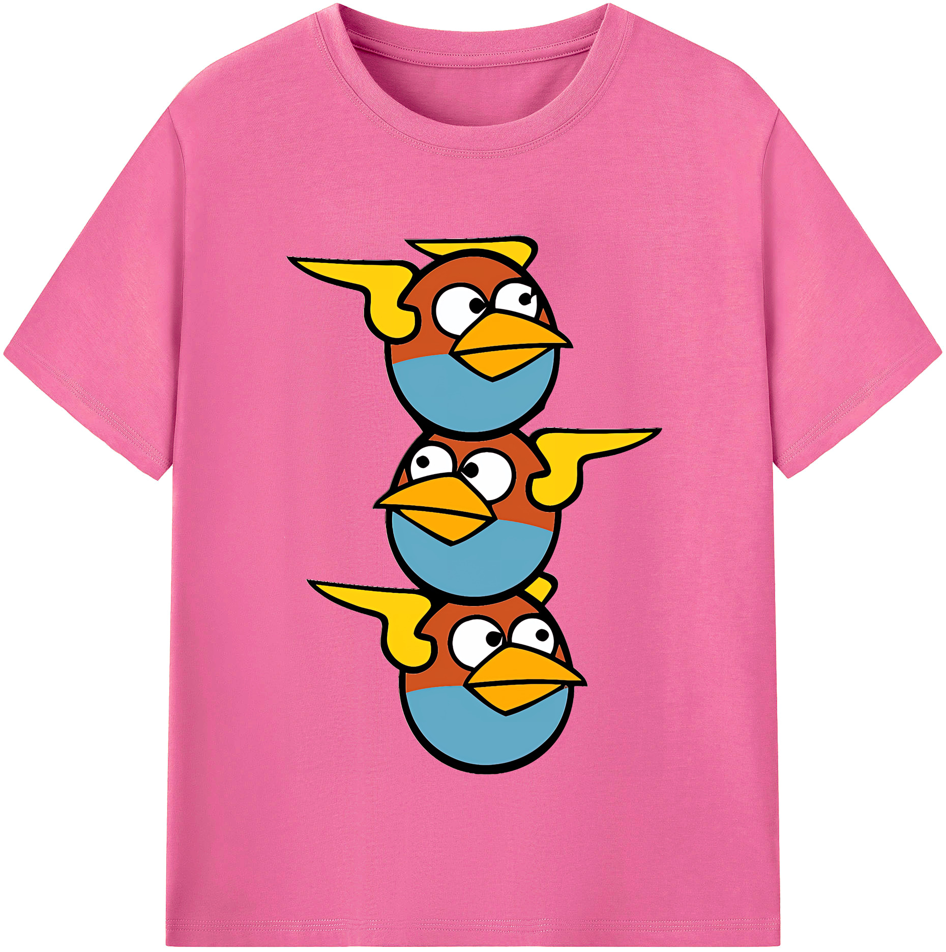 （画像用） Angry Birds アングリーバード レディースカジュアルプリントTシャツ（綿100％）